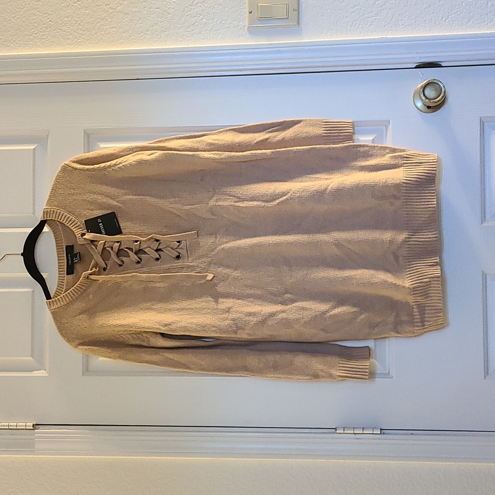 NWT Forever 21 Lace Up Tan Dress, Size Small